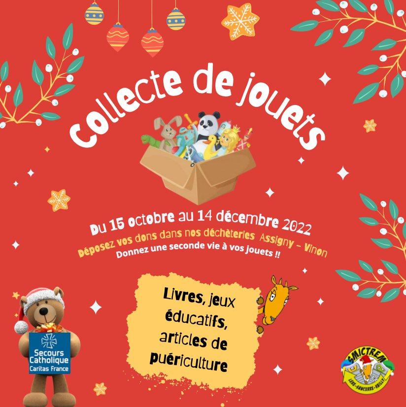 Collecte jouets du 15 octobre au 14 décembre dans les déchèteries d'Assigny et Vinon