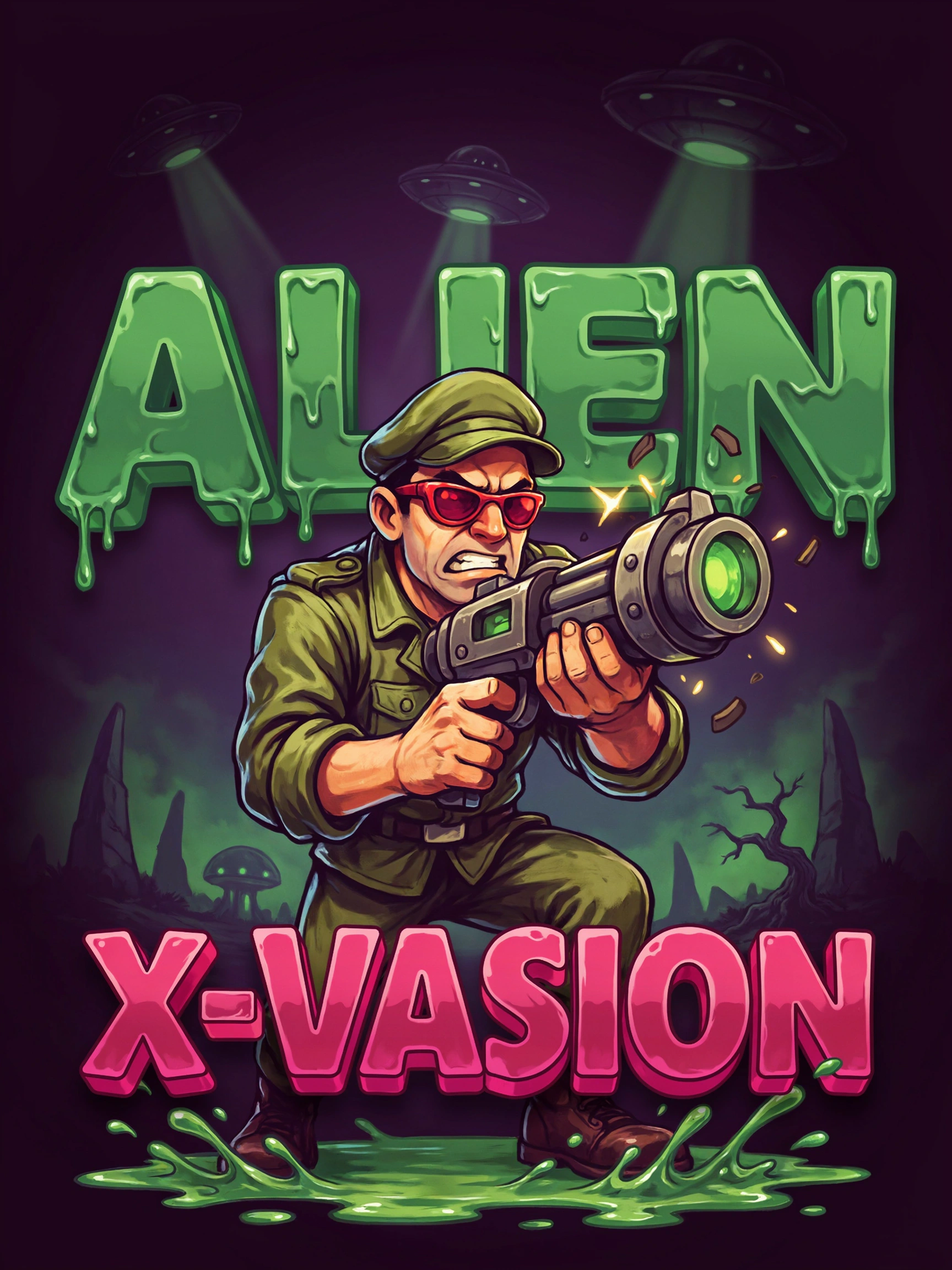 Alien X-Vasion pokie game cover