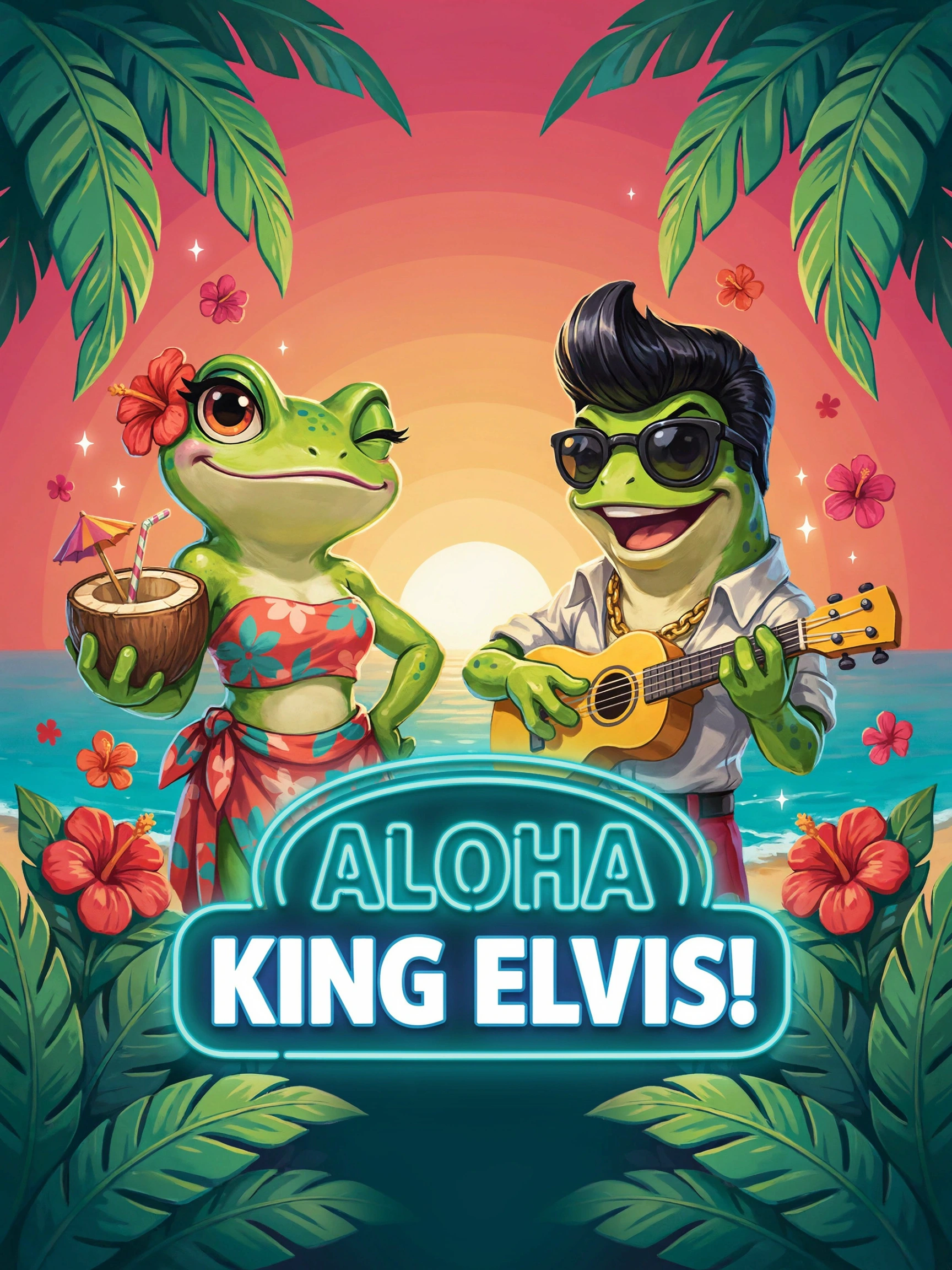 Game art for the Aloha King Elvis pokie
